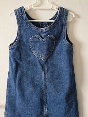 GAP Denim Tank Dress with Heart Patch - Blue